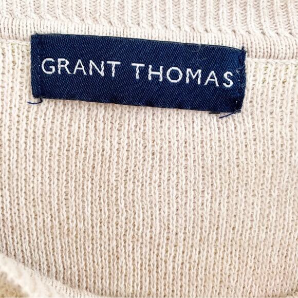 Grant Thomas Linen Blend Pastel Stripe Sweater Eclectic Grandpa XL - Picture 4 of 5